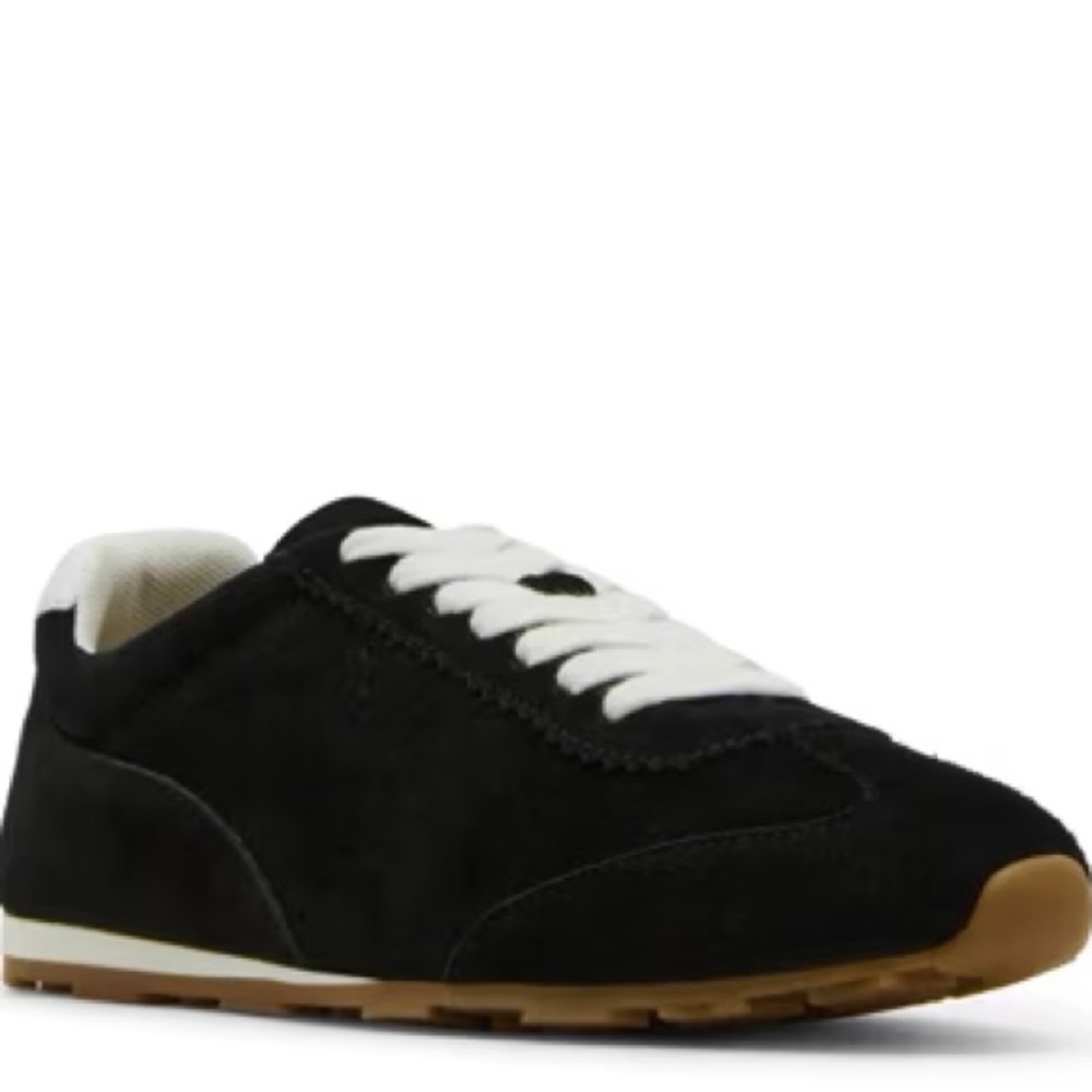 Blondo Carmen Black Suede Sneakers with White Laces